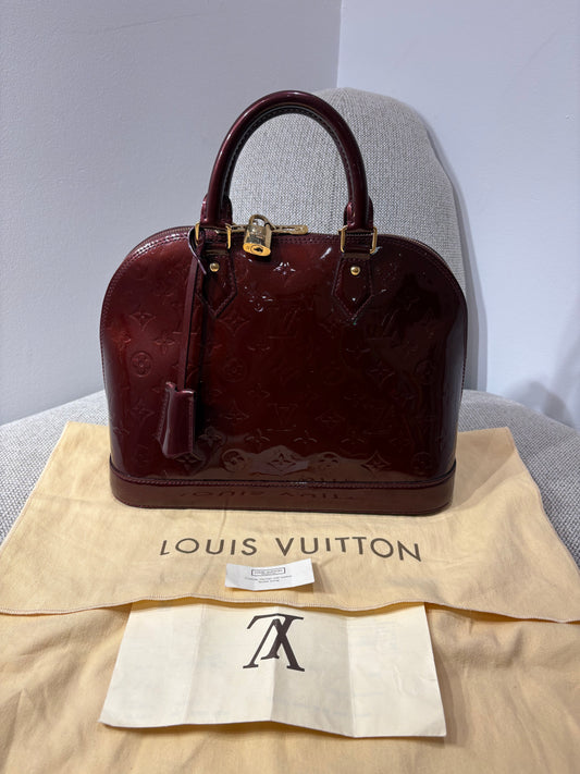 Sac Louis Vuitton Alma PM Monogram Vernis Rouge Fauvist