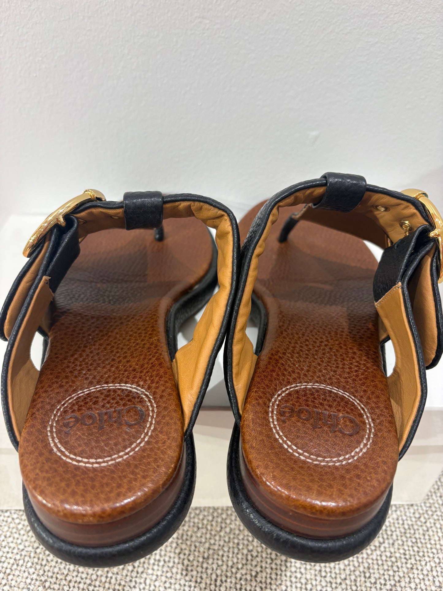 Sandales Chloé en cuir noir