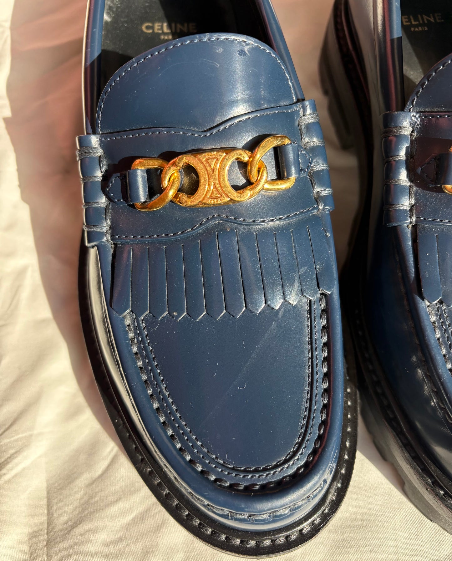 Céline Loafers Margaret Triomphe bleu marine T37