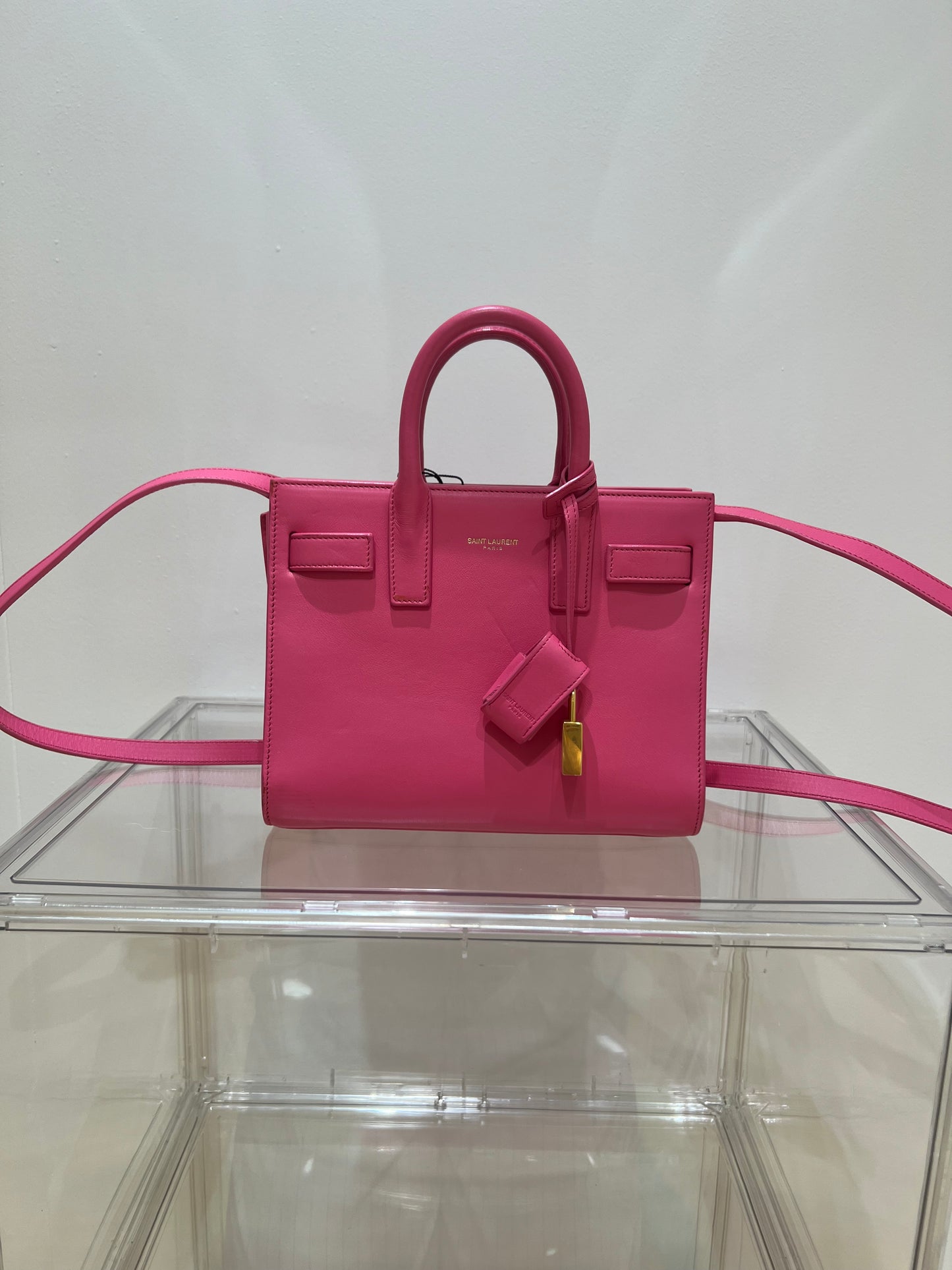 Sac Saint Laurent nano de jour rose